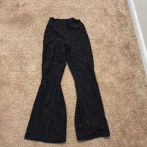 Black Boot Cut Flare Pants with Fitted Thigh and Full Length